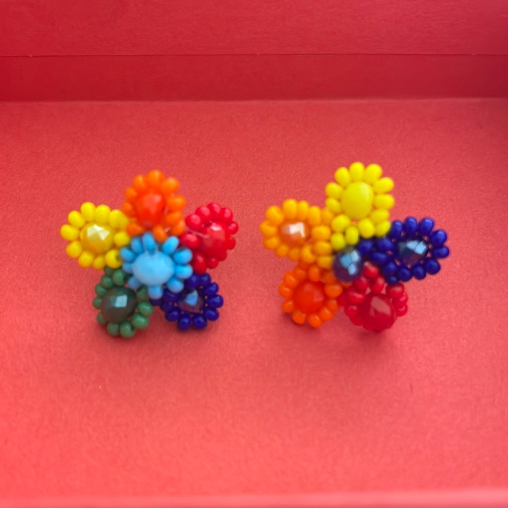 Hand Beaded Chaquira Earrings